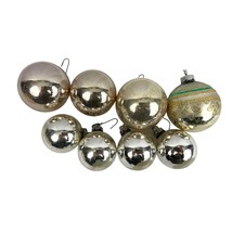  VTG Lot of 8 Mercury Glass Ornaments Holiday Christmas Gold Silver Shiny Brite - £21.20 GBP