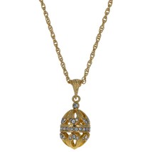 Golden Brilliance: 57-Crystal Royal Egg Necklace in Brass, 20 Inches - $35.99