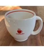 STARBUCKS 2004 Abbey Barista Mug White RED Steaming Coffee Cup Logo - €12,07 EUR