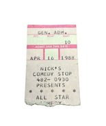 Nick&#39;s Comedy Stop Warrenton St. Boston Massachusetts 1988 4/16 Ticket Stub - €12,93 EUR