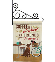 Coffee and Friends - Impressions Decorative Metal Fansy Wall Bracket Garden Flag - £23.47 GBP