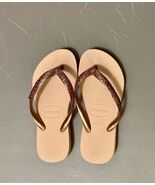 Havaianas Kids Slim Flip-Flops w/Sparkly Straps, Light Pink - Size 11/12 (EUC) - $13.86