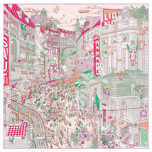 Hermes Scarf Le Grand Prix du Faubourg 90 cm Silk pink Carre 35&quot; - £996.85 GBP