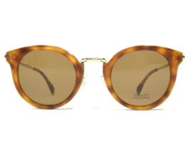Celine Sunglasses CL40011U Mineral 56E Gold Tortoise Round Frames Brown Lenses - £171.69 GBP