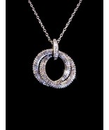 Double diamond ring necklace - sterling Eternity wedding necklace - Frie... - £131.48 GBP
