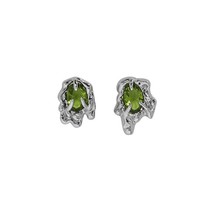 S&#39;STEEL 925 Silver Lava Series Studs Earrings Olive Green Women&#39;s Accessories As - £17.88 GBP