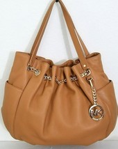 Michael Kors Jet Set Chain Excess Large Tan Brown Leather Ring Tote Bagnwt - £170.27 GBP