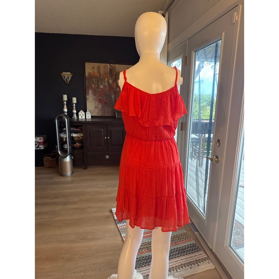 A. Byer Red Ruffle Sleeveless Mini Dress Women’s Medium Item image 2