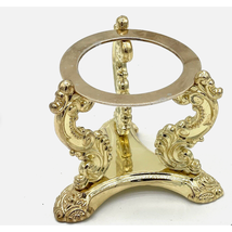 Godinger Silver Art Co Gold Brass Stand Set of 2 Candle Egg Holder Vintage Pair - £38.18 GBP