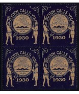1930 &quot;Boston Calls You&quot; 300th Anniv. 1630-1930 Blk4 Cinderella Poster St... - $8.49