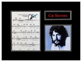 Cat Stevens Signed Sheet Music Museum Framed Ready to Display - $569.25