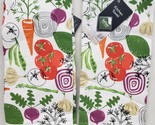 Set Of 2 Same Printed Cotton Kitchen Towels (16&quot; x 26&quot;) VEGETABLES, Teflon - $14.84