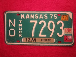 License Plate Truck Tag 1975 Kansas No 7293 [Z94] - £6.88 GBP