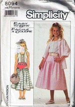 Vintage 1987 Girl&#39;s CAMISOLE, SHIRT &amp; SKIRT Simplicity Pattern 8094-s Sz... - $12.00