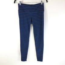 Athleta Leggings Pull On Stretch Low Rise Striped Navy Blue Size S - £15.37 GBP