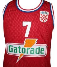 Toni Kukoc #7 Croatia Yugoslavia Custom Basketball Jersey New Sewn Red Any Size image 4
