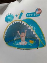 iGeeKid Baby Beach Tent, Shark Pop Up Portable Sun Shelter Tent with Pool (Blue) - £9.47 GBP