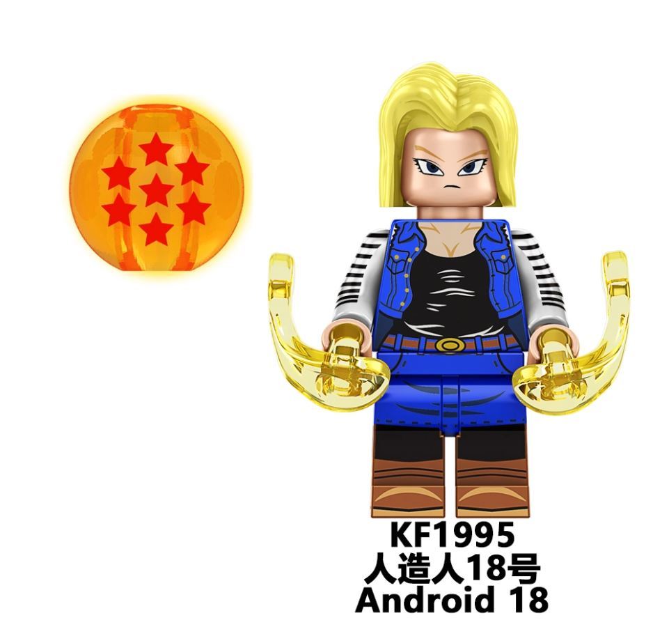 Android 18 Dragon Ball Super Z Yellow Weapon Custom Minifigures - $8.41