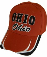 Ohio Block and Script Lettering Baseball Cap with Embroidered Bill (Red/... - $27.28 CAD