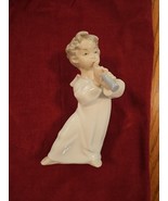 Lladro Angel Playing the Flute Figurine Statue Retired 1977 Glazed Finish - $34.60