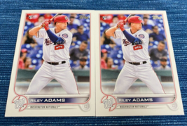 Pair 2022 Topps Riley Adams #158 Rookie Card RC Washington Nationals - $1.00