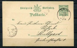 Germany/Wurttemberg. Postal Stationery Card (Postkarte). Used 1891. gps346s - $3.96