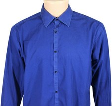 Ben Sherman Dress Shirt 16.5 32/33 Large Flip Cuff Long Sleeve Blue Speckled - £14.20 GBP