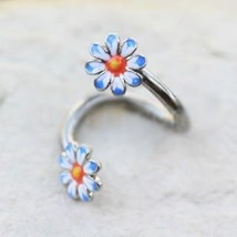 316L Stainless Steel Daisy Flower Twist Navel Jewelry - £14.30 GBP