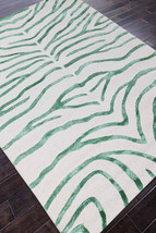 Rug USA Zebra 5&#39;x8&#39; ft White/Green Handmade Tufted 100% Wool Area Rugs &amp; Carpet  - £197.04 GBP