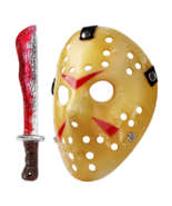 Hockey Mask Cosplay Machete Costume Halloween Horror Mask for Adult Men - €21,24 EUR