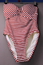 Kona Sol Womens One piece Swimsuit Candy Stripe Red  NWT  Size XSmall 0-... - £13.32 GBP