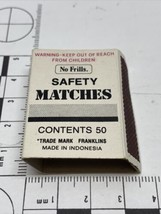 Vintage  Matchbox Cover No Frills Safety Matches Sydney Australia gmg no slide - £9.51 GBP