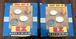 Lot Of 2 Vintage EZ Movers Sliders Set Of 4 8 Total Protects Wood Floors Carpets - £7.27 GBP