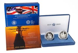 400th Anniversary of the Mayflower Voyage Silver Proof Coin + Medal Set - $317.53
