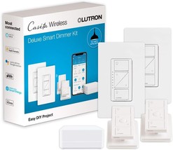 Lutron Caséta Deluxe Smart Dimmer Switch (2 Count) Kit With, Pkg2W | White. - £145.10 GBP