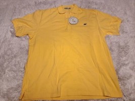 Criquet Polo Shirt Mens 2XL Yellow Golf Short Sleeve Stretch Pocket Logo... - £21.75 GBP