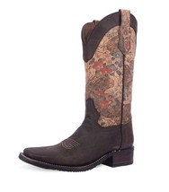 Corral Women&#39;s Printed Shaft Western Boots - Broad Square Toe - £113.27 GBP
