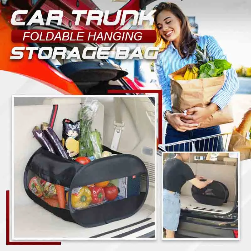 Car Storage Bag Premium Oxford Leather Trunk Organizer Box Storage Bag Folding - £28.02 GBP+