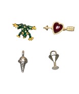 Vintage Jewelry Lot of 4 Heart &amp; Enamel Frog Pins Ice Cream Cone Martini... - £23.43 GBP