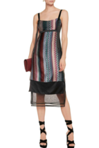 Cinq a Sept GIA Midi Apron Dress 0 Sleeveless Silk Multi Strapless Tulle... - $147.51