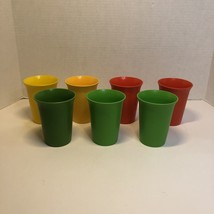 7 Vintage Tupperware Bell Tumblers Kids Small Cups #109 7 Oz Green Yellow Orange - £15.45 GBP