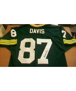 WILLIE DAVIS AUTOGRAPHED GREEN BAY PACKERS JERSEY, #87, SUPER BOWL CHAMPION - £598.76 GBP