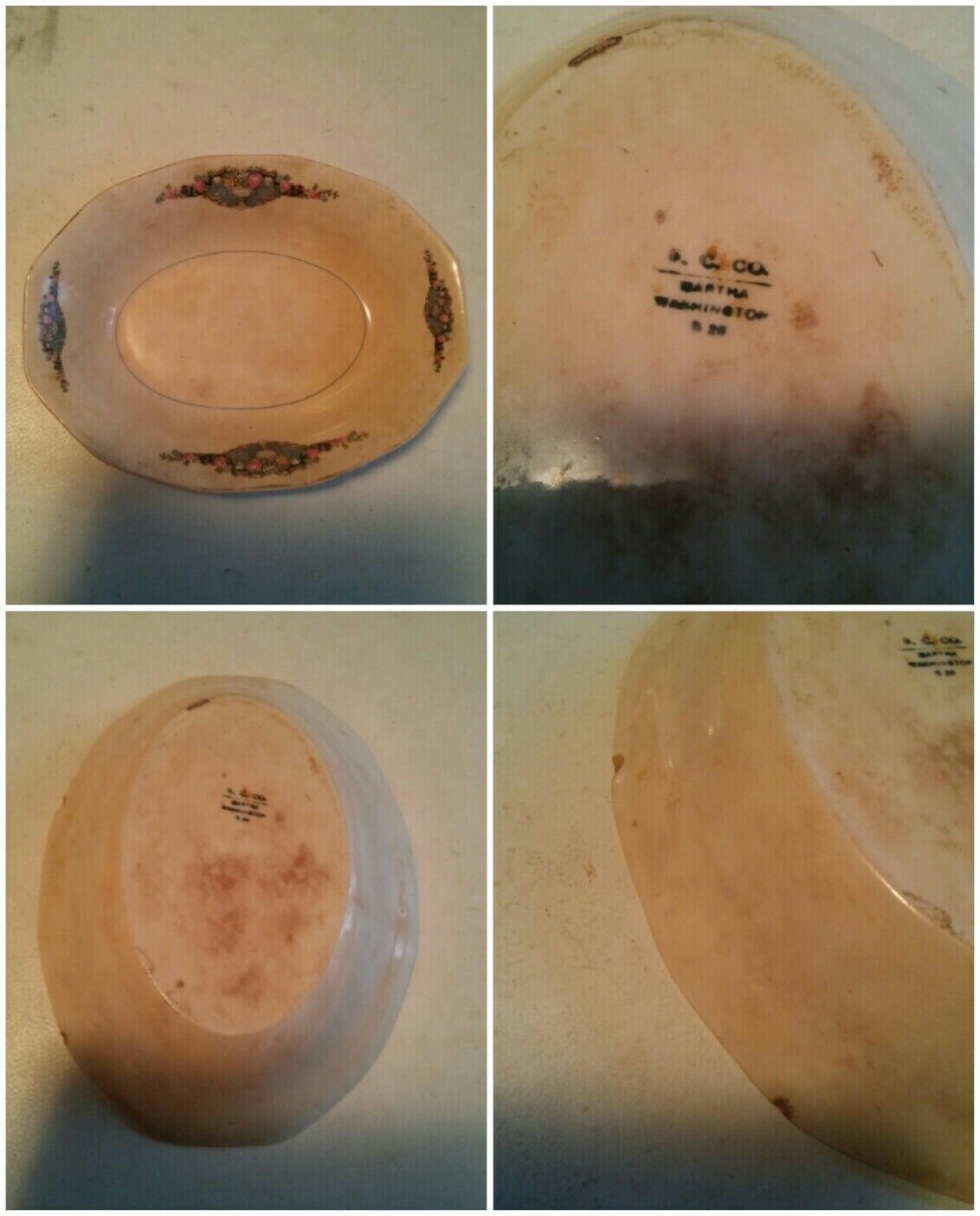 000 Vintage Martha Washington Pattern Oval Dish Bowl 9.5&quot;  Porcelain - $9.99