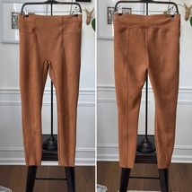Spanx Camel Tan Sueded Moleskin Fabric Leggings L - $43.20