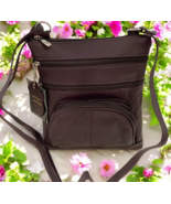 New PURPLE Leathers Crossbody Messenger Purse Bag 5 Pockets, Adjustable ... - $26.17
