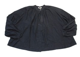 NWT DOEN Jane Blouse in Navy Blue Oversized Button Front Shirt M - £95.61 GBP