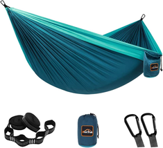Camping Hammock, Super Lightweight Portable Parachute Hammock with Two Tree Stra - £12.86 GBP