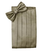 Herringbone Cummerbund and Bow Tie Set (Champagne) - £74.89 GBP+