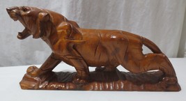 Vintage Hand Carved Wooden Panther  Art Sculpture Statue Figurine 14 1/2... - £39.09 GBP