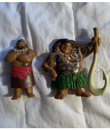 Lot of 2 Moana Figurines Figures Toys Maui and Chief Tui Disney 3 Inches - £11.78 GBP